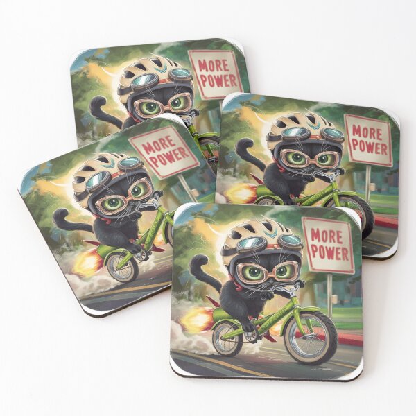 Item preview, Cat biker - more power designed and sold by lavka-xd.