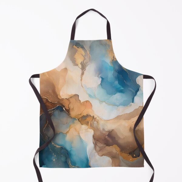 Item preview, Abstract fluid art pattern resembling marble in blue and brown tones designed and sold by homydesign.