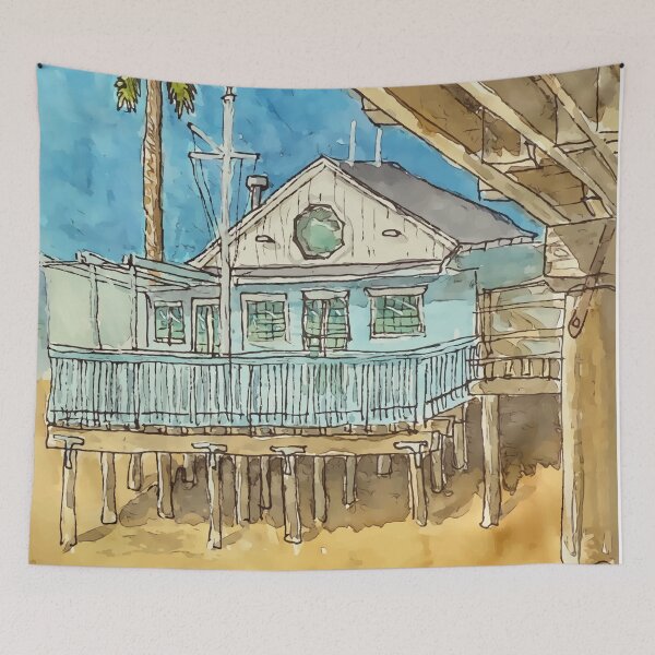 Item preview, Cute building along the beach Avila Beach California designed and sold by welshdesigns.