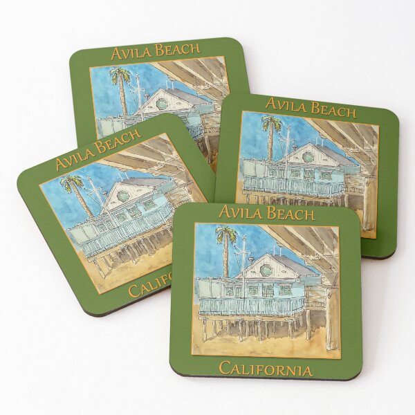 Item preview, Cute building along the beach Avila Beach California designed and sold by welshdesigns.
