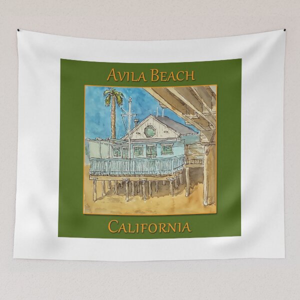 Item preview, Cute building along the beach Avila Beach California designed and sold by welshdesigns.