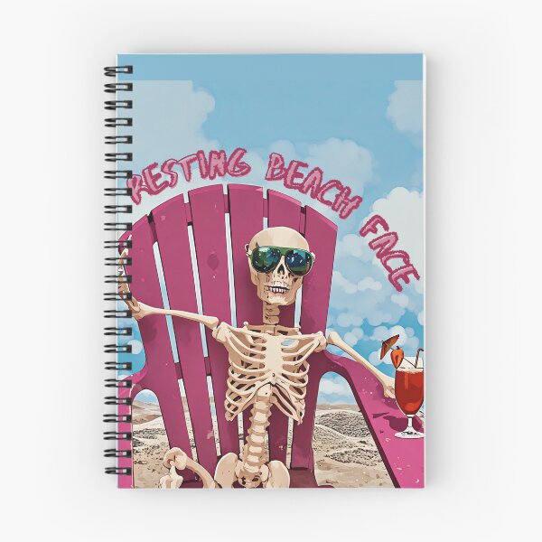 Item preview, Resting Beach Face - Skeleton on Vacation Art designed and sold by gleefulme.