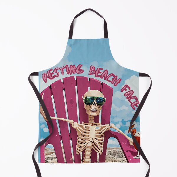 Item preview, Resting Beach Face - Skeleton on Vacation Art designed and sold by gleefulme.