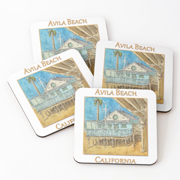 Item preview, Cute building along the beach Avila Beach California designed and sold by welshdesigns.