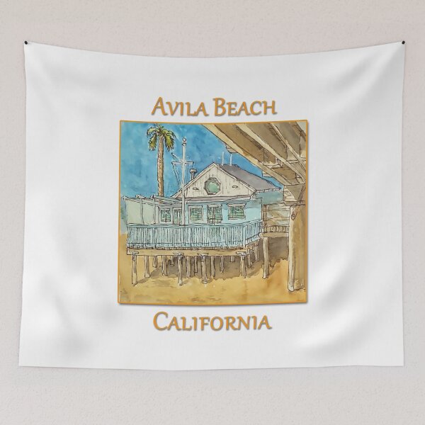 Item preview, Cute building along the beach Avila Beach California designed and sold by welshdesigns.