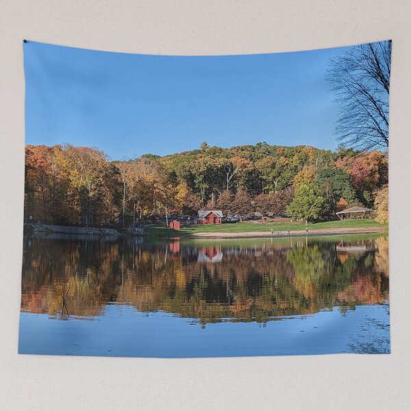 Item preview, Autumn in Valley Falls, Vernon, Connecticut, USA - New England Foliage designed and sold by SeptemberMorn.