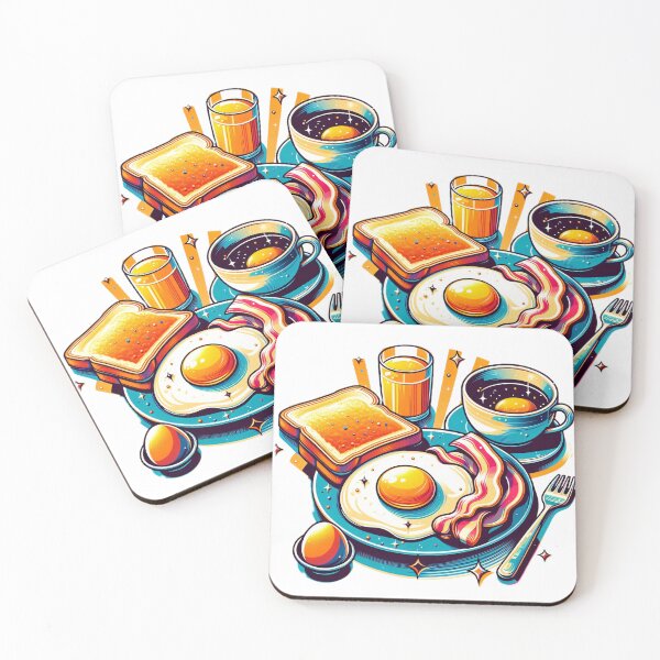 Item preview, Vibrant breakfast illustration with a sunny-side-up egg, bacon, and fresh fruit designed and sold by homydesign.