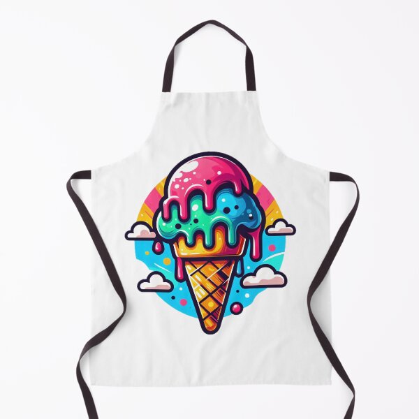 Item preview, A colorful ice cream cone melts with vibrant drips, set against a bright, playful backdrop designed and sold by homydesign.