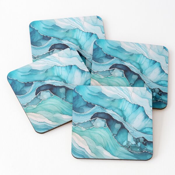 Item preview, Abstract painting of swirling blue and green hues, reminiscent of water and waves designed and sold by homydesign.