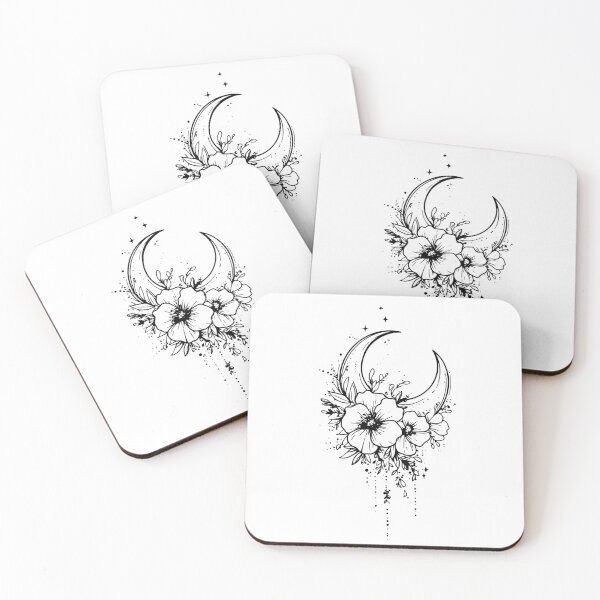 Item preview, Minimalist Moon and Floral Line Art Elegant Boho Design designed and sold by meganohm.