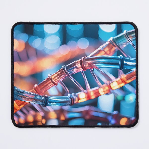 Item preview, A glowing, translucent double helix DNA model against a backdrop of shimmering lights designed and sold by homydesign.