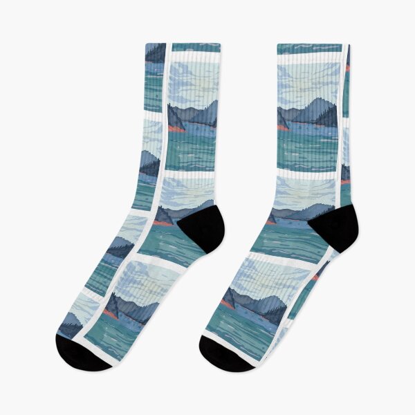 Item preview, Mountain range and water in water color  designed and sold by tenkenryujin.