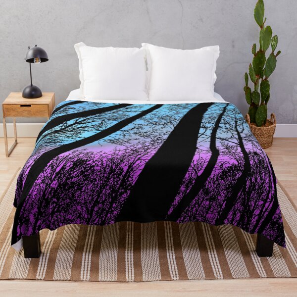 Item preview, Towering Forest Trees Silhouette Against Blue and Magenta Sunset Sky designed and sold by Fredster1966.