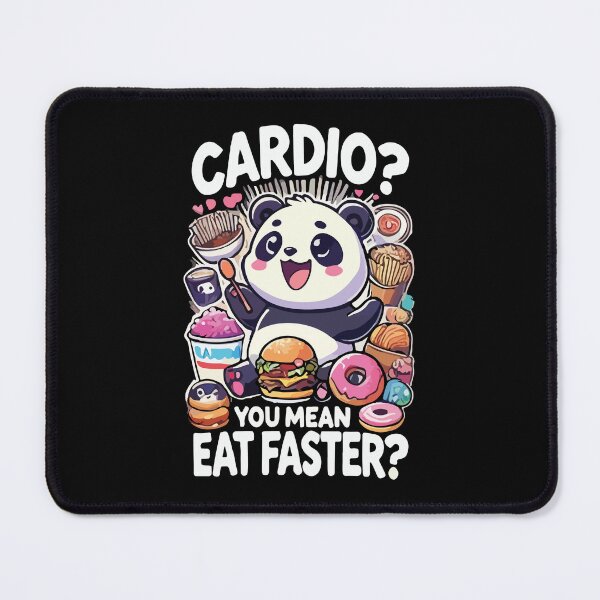 Item preview, Cardio? You Mean Eat Faster? Funny Gym Fitness Workout Panda designed and sold by chantastical.