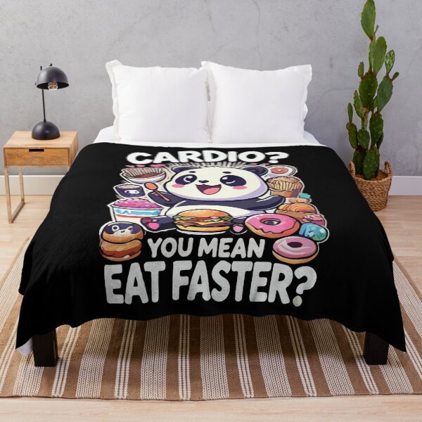 Item preview, Cardio? You Mean Eat Faster? Funny Gym Fitness Workout Panda designed and sold by chantastical.