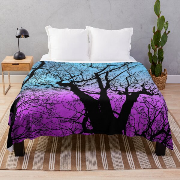 Item preview, Haunting Winter Trees Silhouette at Blue and Magenta Sunset Sky designed and sold by Fredster1966.