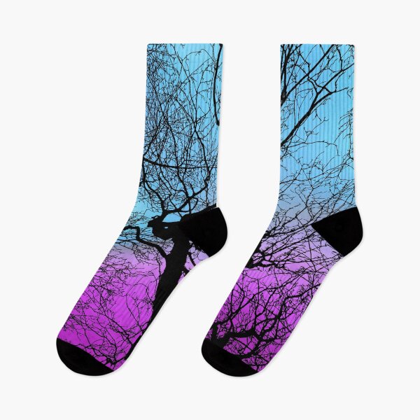 Item preview, Haunting Winter Trees Silhouette at Blue and Magenta Sunset Sky designed and sold by Fredster1966.