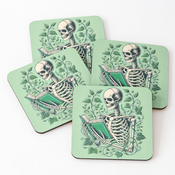 Item preview, Skeleton Reading Book with Vines Growing Green designed and sold by Ninjakandy.
