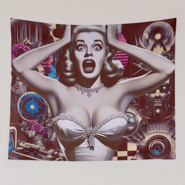 Item preview, Chica retro espeluznante designed and sold by PulpVintage.