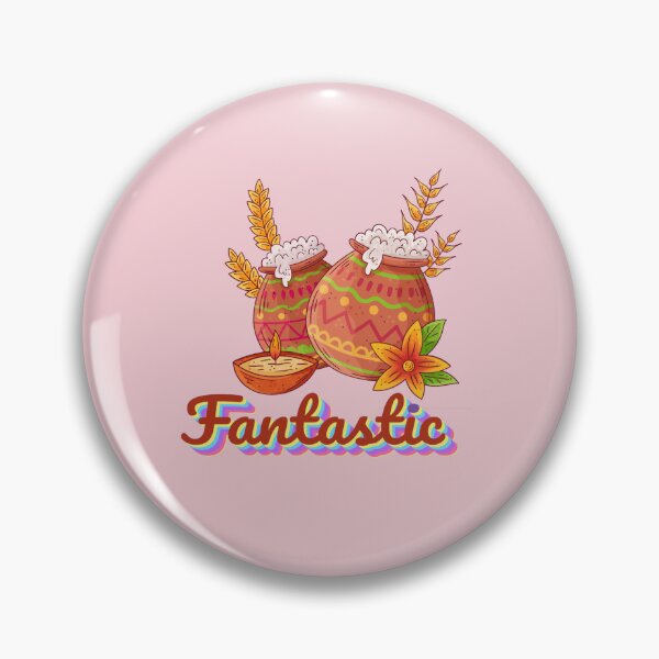 Item preview, Stylish Brown and Orange Jar with Bold "fantastic " Design designed and sold by nada-art.