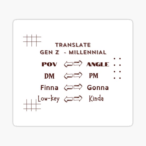 Vista previa del artículo con la obra «Guía de traducción para la generación del milenio de la generación Z - V4», diseñado y vendido por Advenire.
