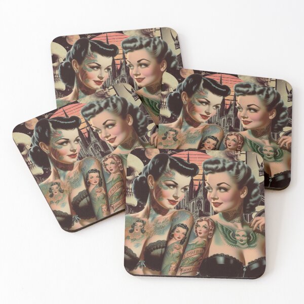 Item preview, Retrowave Gothic Pinups designed and sold by PulpVintage.