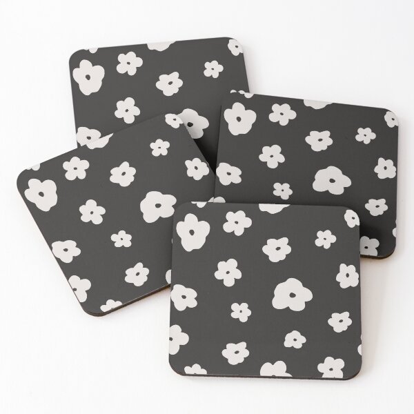 Item preview, Little Doodle Flowers Black and Cream designed and sold by WildFairyDesign.
