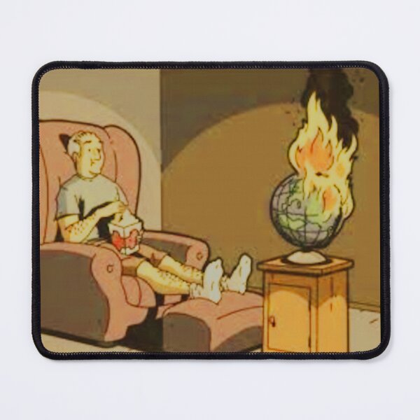 Item preview, Burning World and Popcorn - Popcorn Meme - Perfect for Movie Lovers and Snack Enthusiasts designed and sold by Earth Nature Creations.