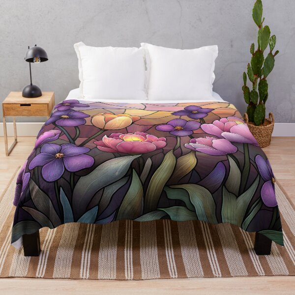 Item preview, Stained Glass of Purple Twilight Blooms designed and sold by Cozirlax.