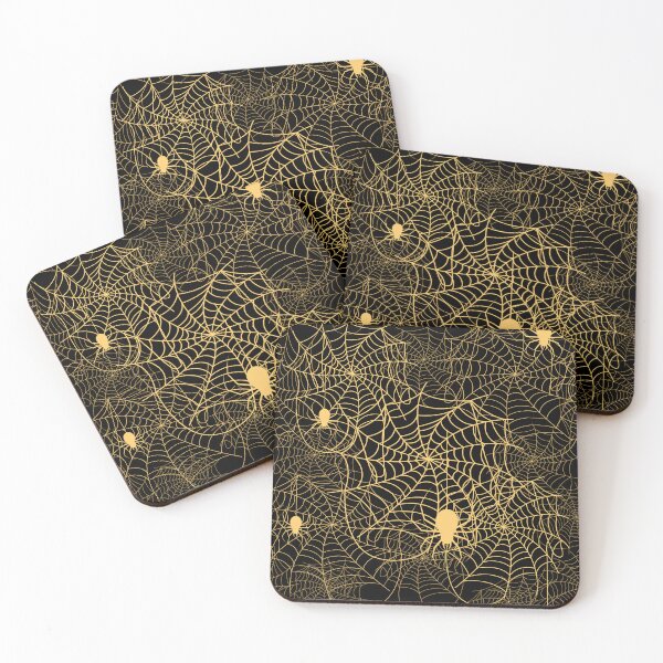 Item preview, Halloween Spider Web Pattern Orange Yellow on Black designed and sold by Jessica Erin.