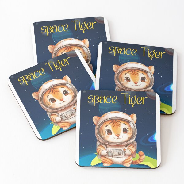 Item preview, super cute astronaut tiger designed and sold by Natthiya Minimal.