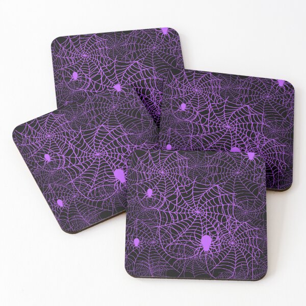 Item preview, Halloween Spider Web Pattern Purple on Black designed and sold by Jessica Erin.