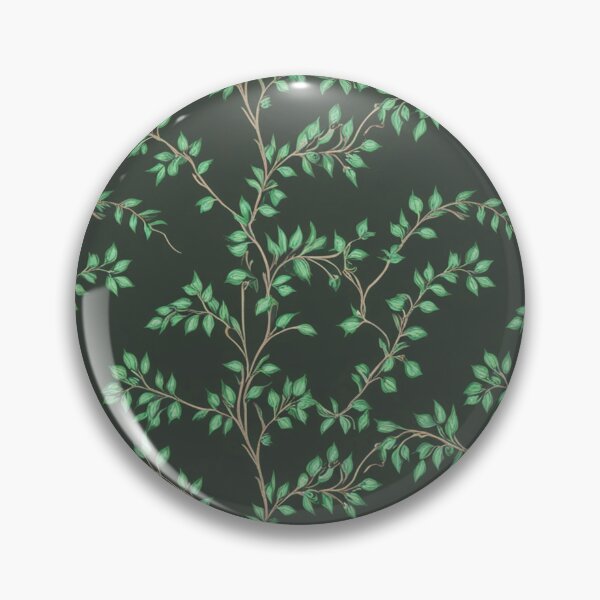 Item preview, Emerald Green Leaves Vines Pattern Dark Green Background designed and sold by burbankdesigns.