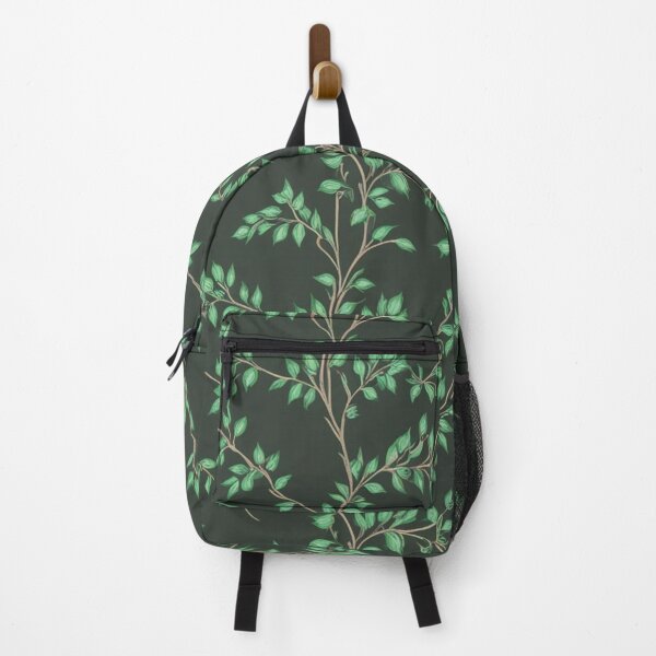Item preview, Emerald Green Leaves Vines Pattern Dark Green Background designed and sold by burbankdesigns.