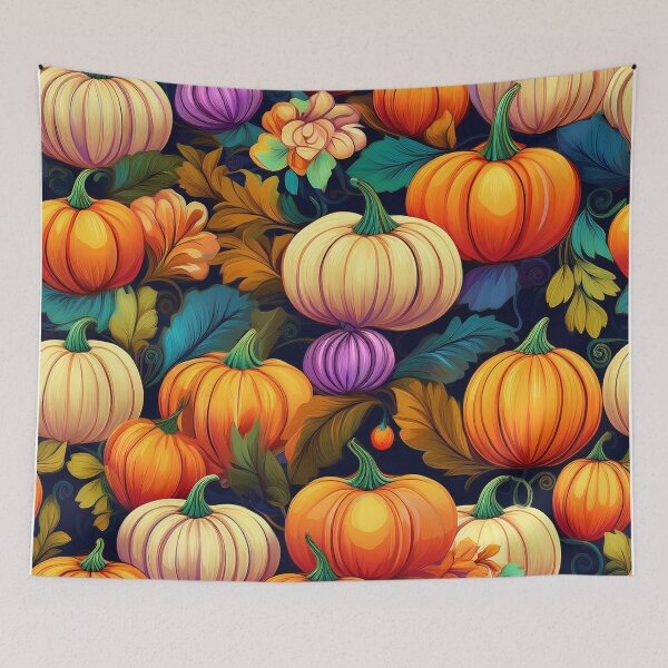 Item preview, AI Autumn’s Pumpkin Pattern designed and sold by shopfindingbeni.