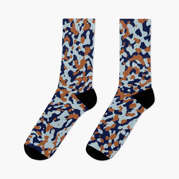 Item preview, Burnt Orange Camo in Navy Blue and Pale Blue designed and sold by ModdiesColors.