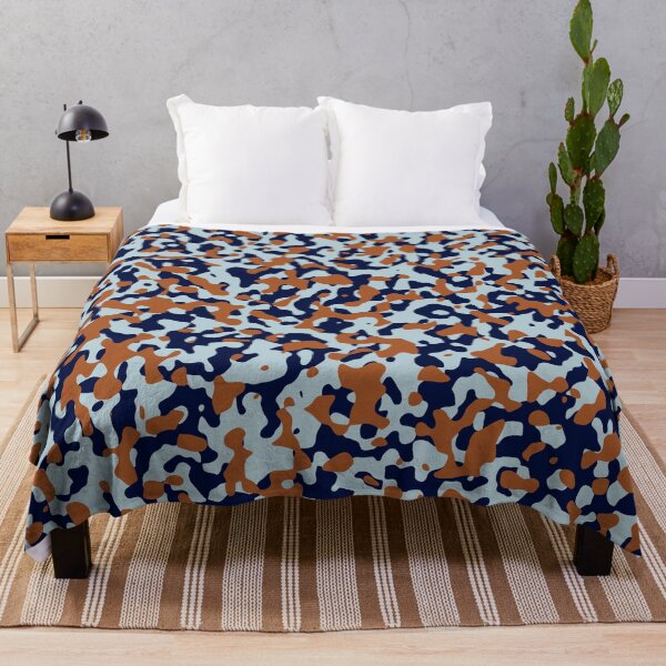 Item preview, Burnt Orange Camo in Navy Blue and Pale Blue designed and sold by ModdiesColors.