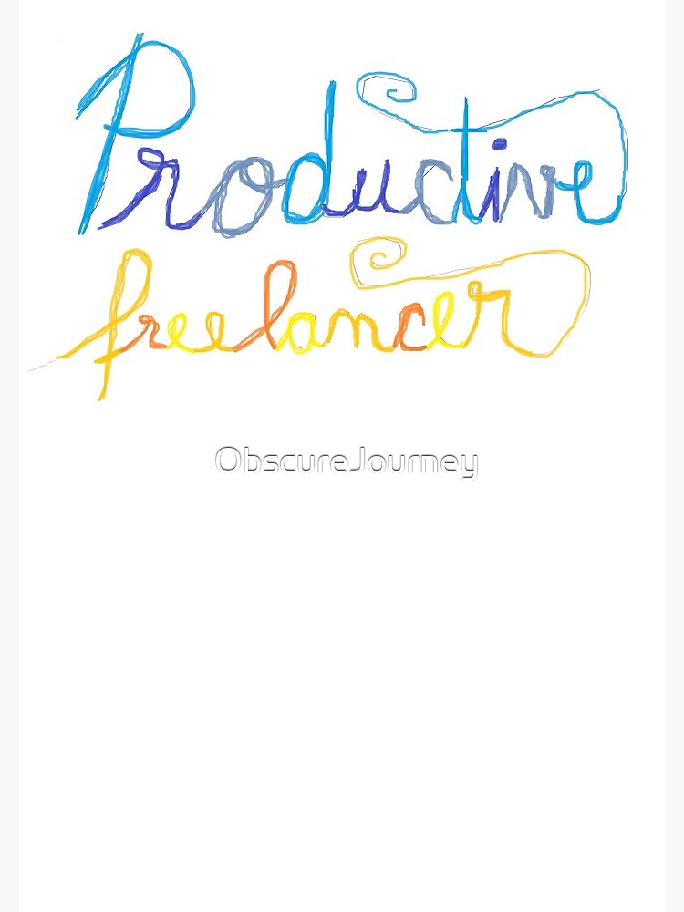 Thumbnail 3 of 3, Journal, "productive freelancer" handwritten art designed and sold by ObscureJourney.