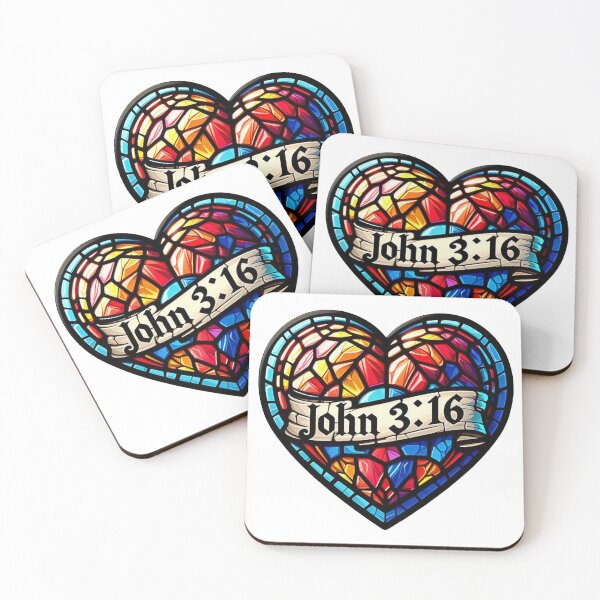 Item preview, Stained Glass Heart - John 3:16 designed and sold by VernierCreative.