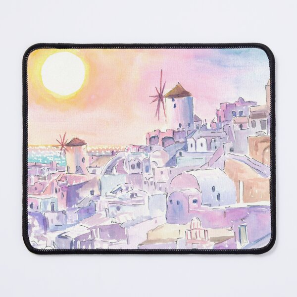 Item preview, Santorini Oia Sunset over the Cyclades Islands with Romantic Windmills  designed and sold by artshop77.