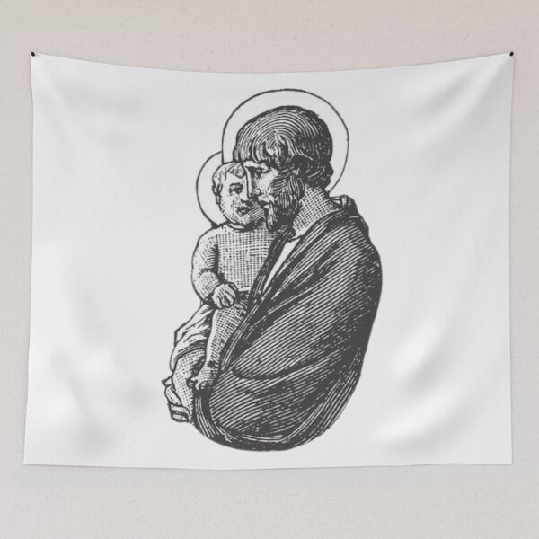 Item preview, Saint Joseph holding little Jesus religious art designed and sold by Dominika Farkašová.