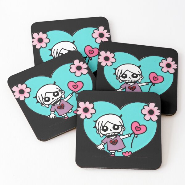 Item preview, Cute Skeleton Girl with Heart Balloon - Adorable Kawaii Love Skeleton Design designed and sold by Prime-Studio.