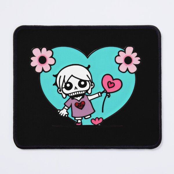 Item preview, Cute Skeleton Girl with Heart Balloon - Adorable Kawaii Love Skeleton Design designed and sold by Prime-Studio.