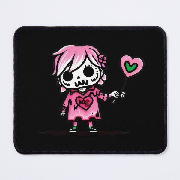 Item preview, Pink Skeleton Girl with Heart Balloon - Kawaii Love Skeleton Design designed and sold by Prime-Studio.