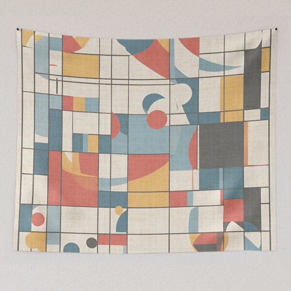 Item preview, Minimalist Abstract Bauhaus Pattern Design Shapes in Motion designed and sold by TribalioDesigns.