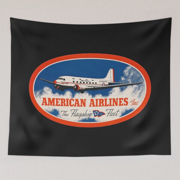 Item preview, Vintage American Airlines Label designed and sold by FutureTraveller.
