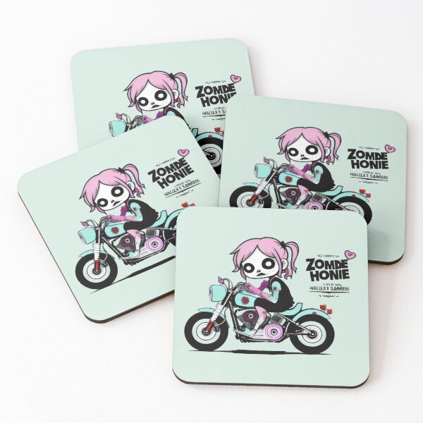 Item preview, Pink-Haired Skeleton Biker Girl - Cute and Spooky Motorcycle Design designed and sold by Prime-Studio.
