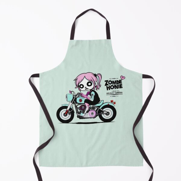 Item preview, Pink-Haired Skeleton Biker Girl - Cute and Spooky Motorcycle Design designed and sold by Prime-Studio.