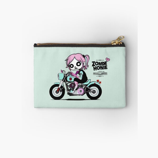 Item preview, Pink-Haired Skeleton Biker Girl - Cute and Spooky Motorcycle Design designed and sold by Prime-Studio.