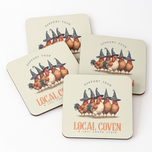 Item preview, Support Your Local Coven Funny Halloween Farm Chicken designed and sold by Glint-Design.